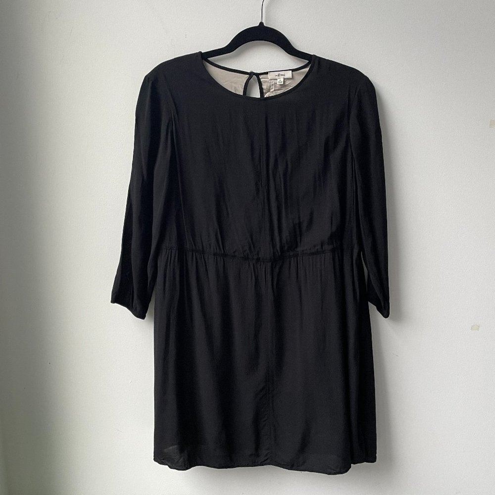ARITZIA WILFRED 3/4 SLEEVE LENGTH BLACK DRESS